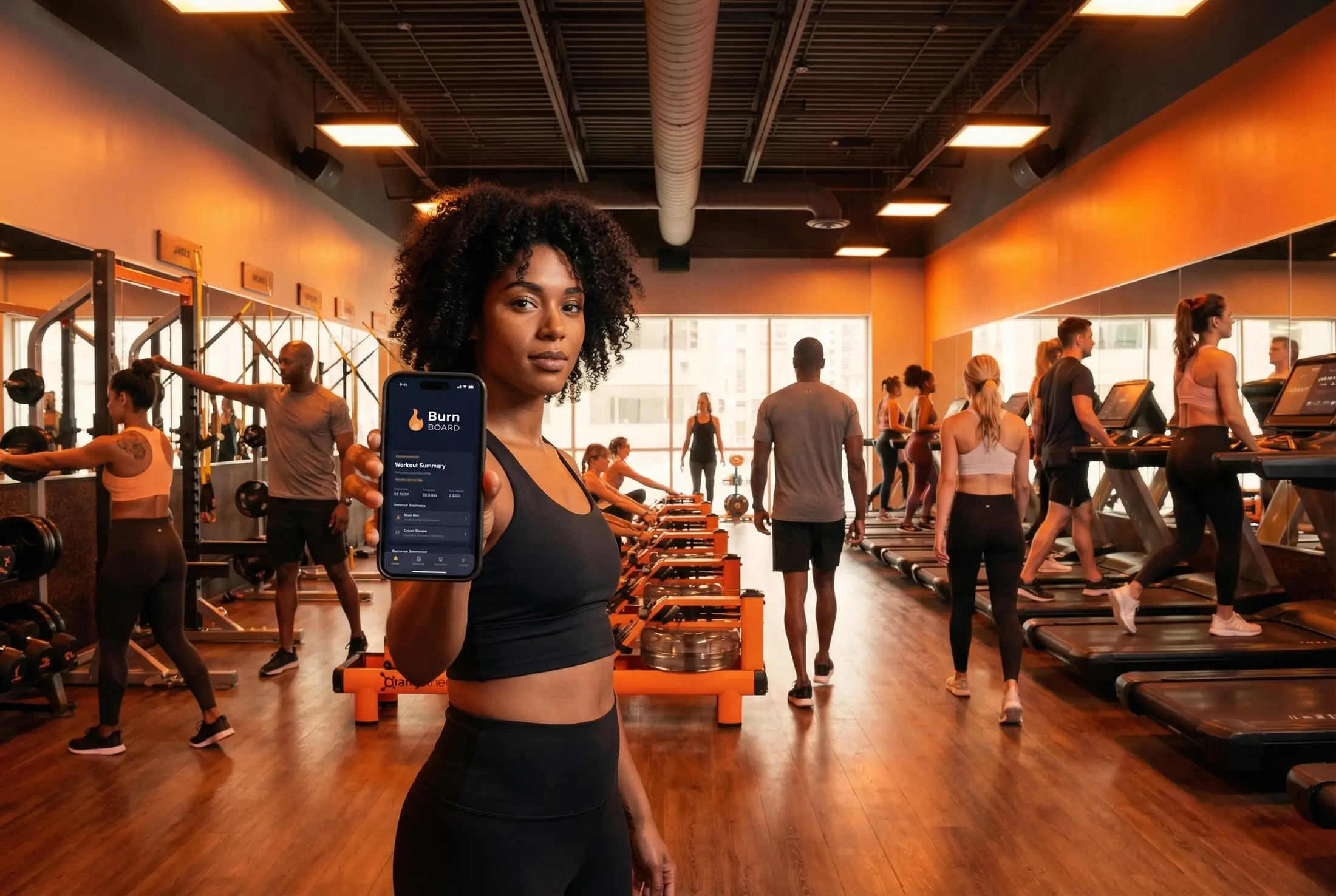 Athletes using Burn Board in a studio setting.
